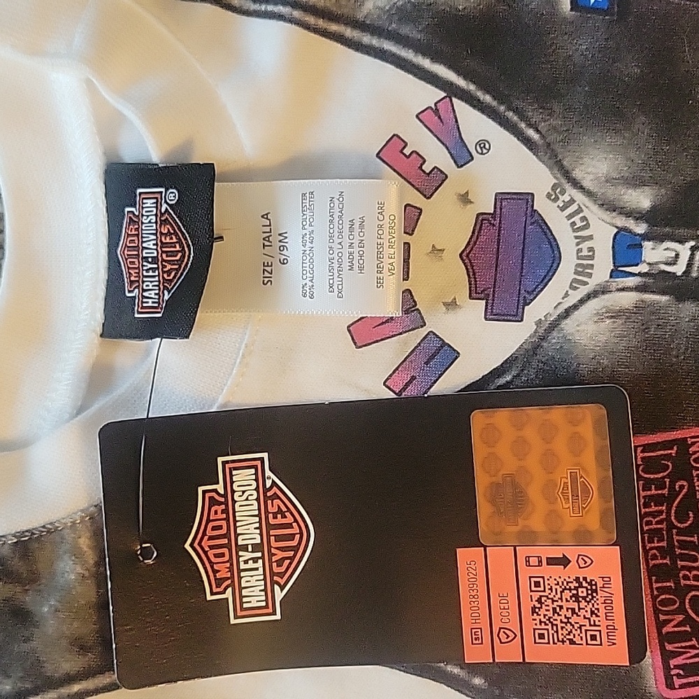 NWT Harley Davidson Faux Vest Onsie - Picture 4 of 5